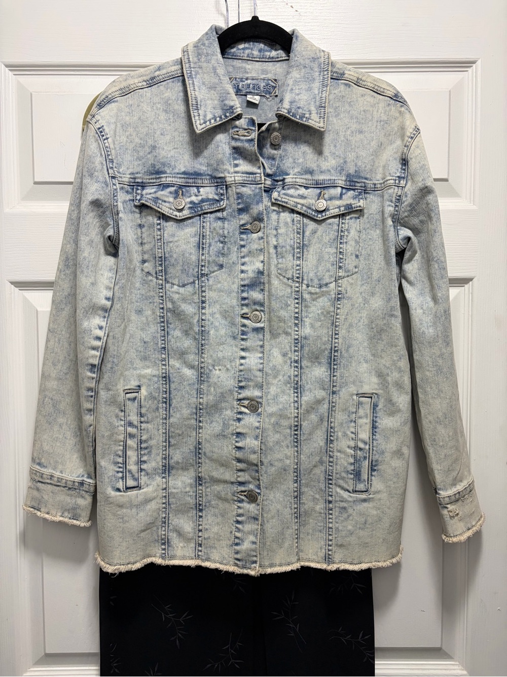 Maurices Light Blue Acid Wash Denim Jacket